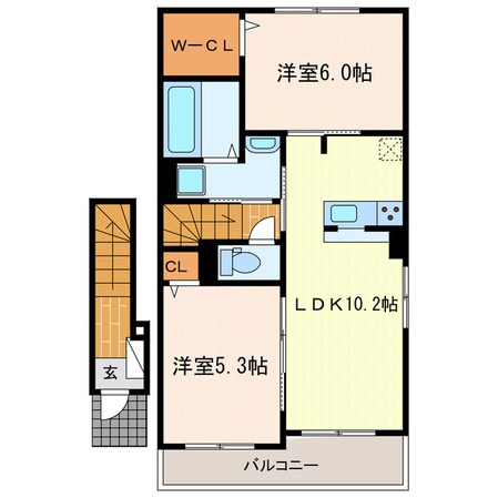 菊川駅 バス10分  小川端下車：停歩5分 2階の物件間取画像